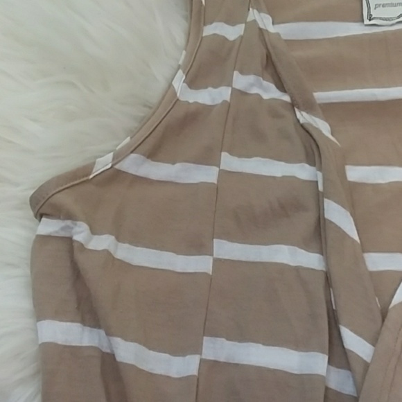 Tan White Striped Flowy Vest - Picture 6 of 6
